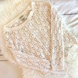Cream knit crop sweater